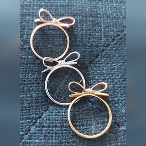 Kate Spade bow rings, set of 3